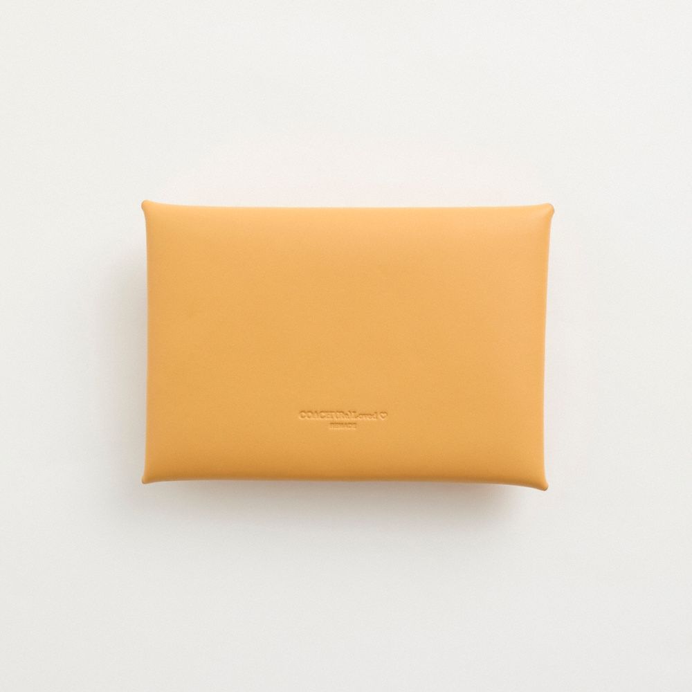 COACH®,Remade Large Pouch,Coin,Casual,Mustard,Back View