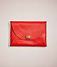 COACH®,REMADE LARGE POUCH,Leather,Mini,Red,Front View