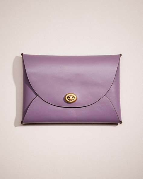 COACH®,REMADE LARGE POUCH,Leather,Mini,Light Violet,Front View