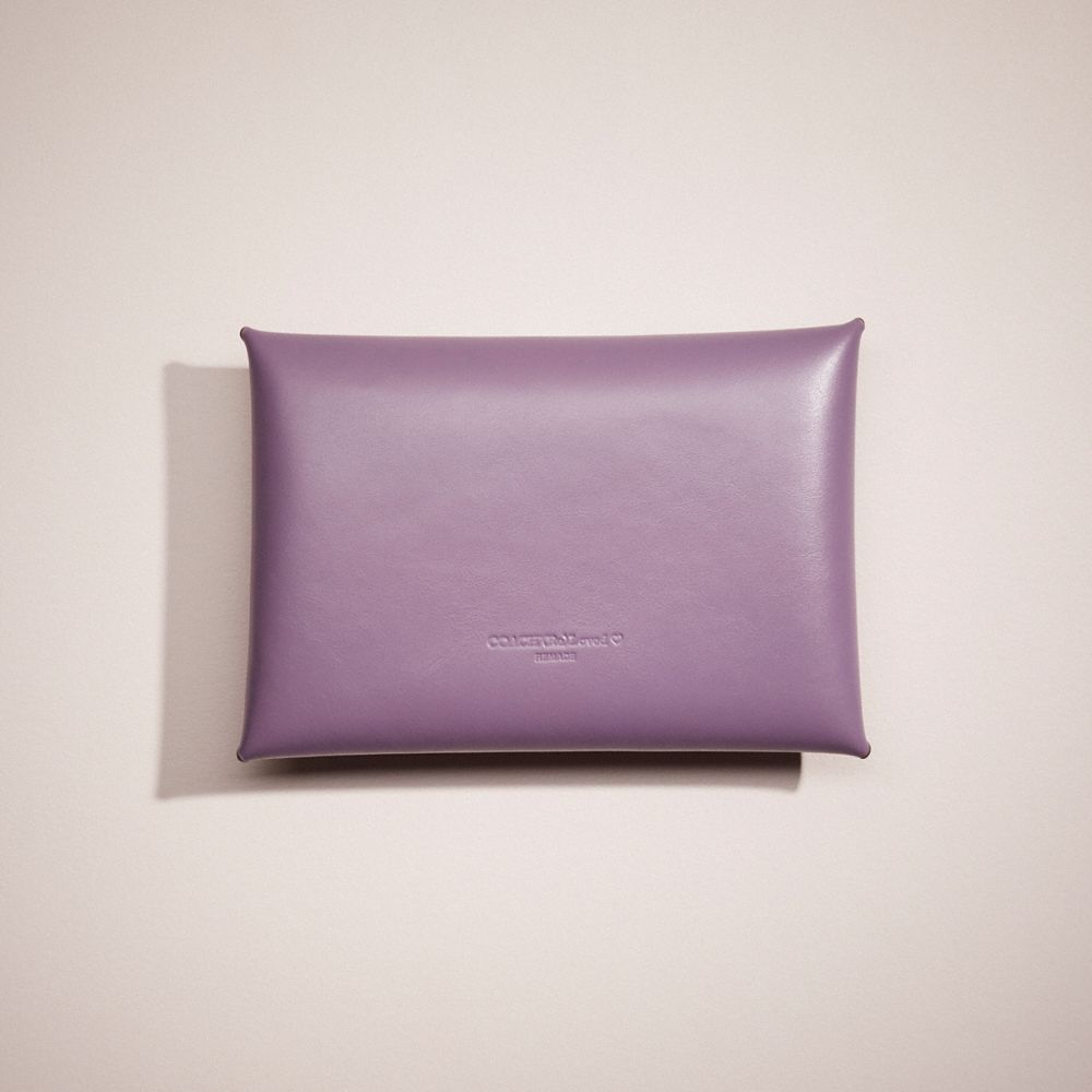 COACH®,REMADE LARGE POUCH,Leather,Mini,Light Violet,Back View