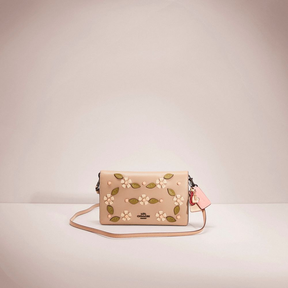 COACH Upcrafted Hayden Foldover Crossbody Clutch With Tea Rose Knot COACH