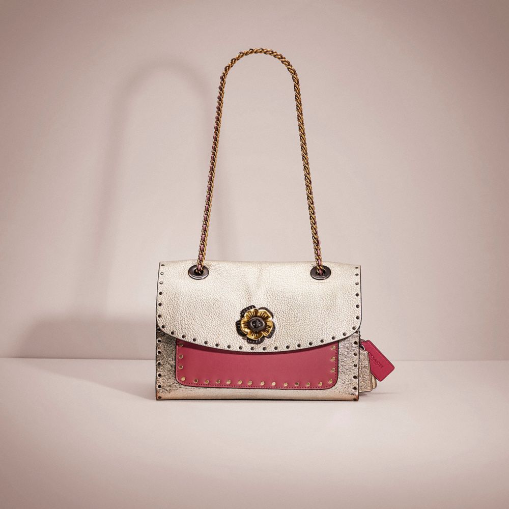 COACH Upcrafted Parker In Signature Canvas With Rivets And Snakeskin Detail COACH