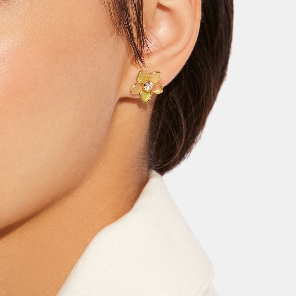 Transparent Wildflower Stud Earrings