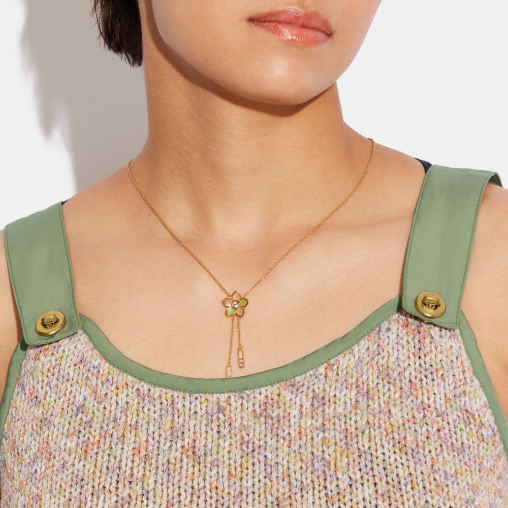 Transparent Wildflower Bolo Necklace