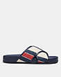 COACH®,CROSSOVER SANDAL WITH STRIPES,Midnight Red Multi,Angle View