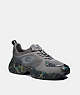 COACH®,TECH RUNNER WITH CAMO PRINT,Suede,Heather Grey/Camo,Front View