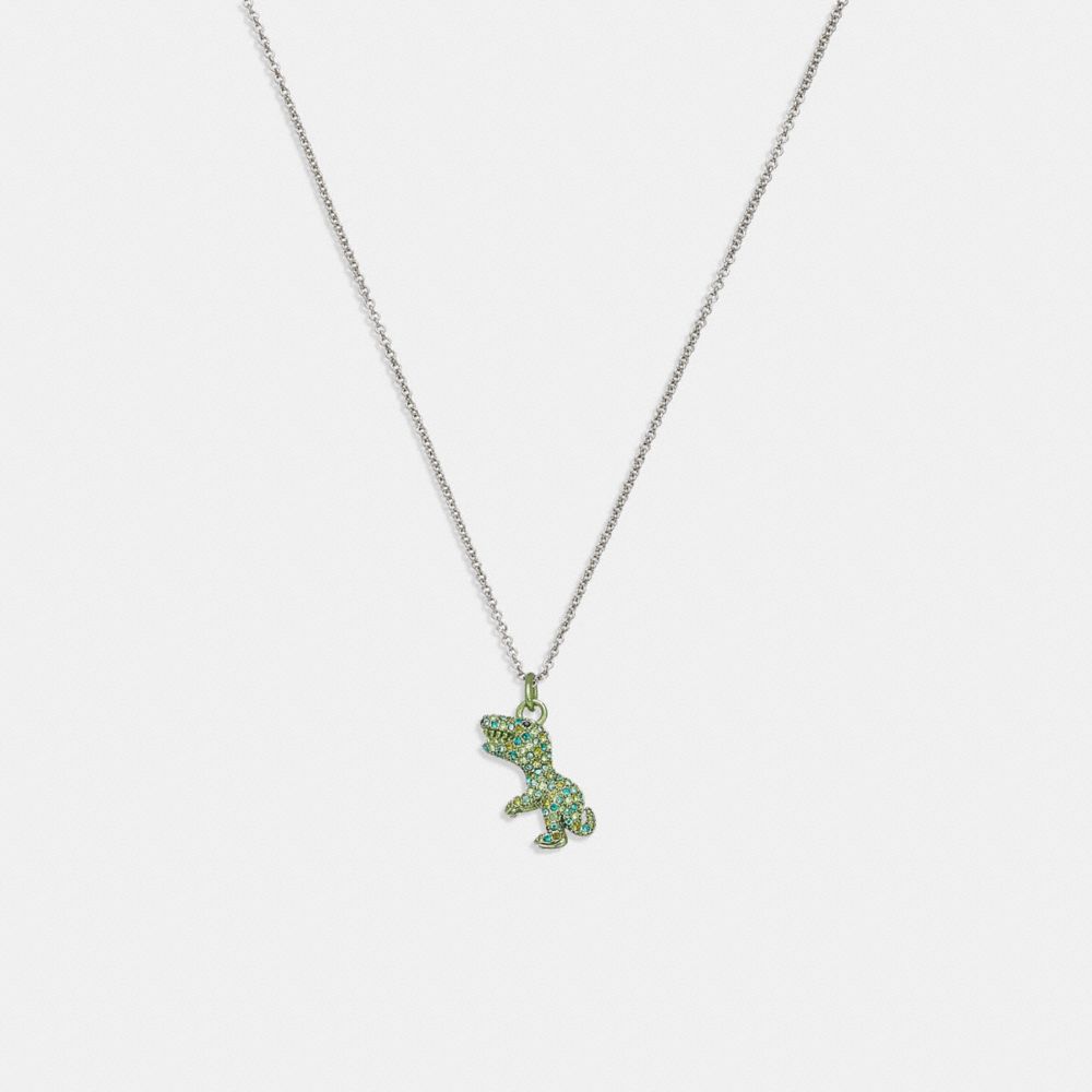 Coach t shop rex necklace