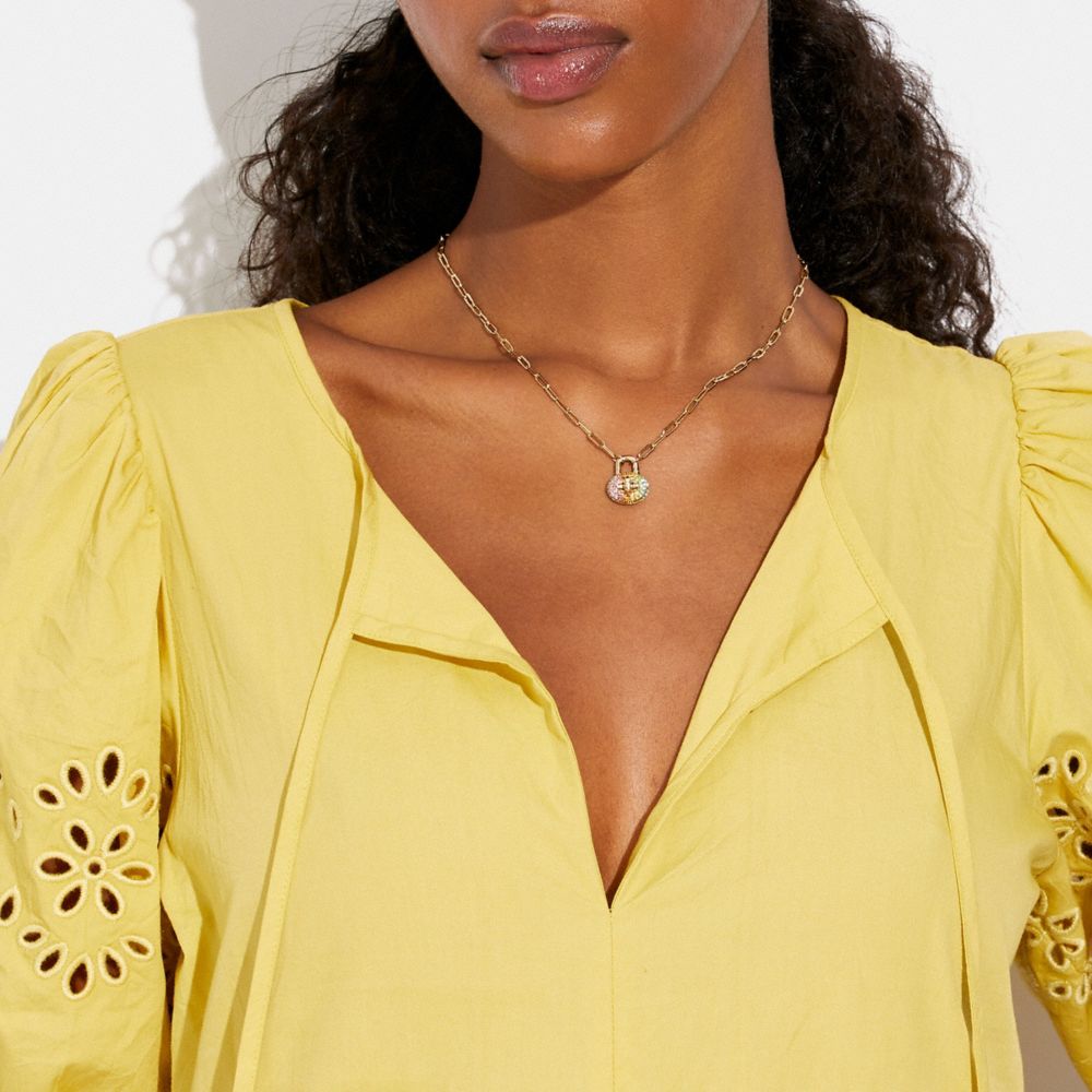 Pavé Turnlock Necklace