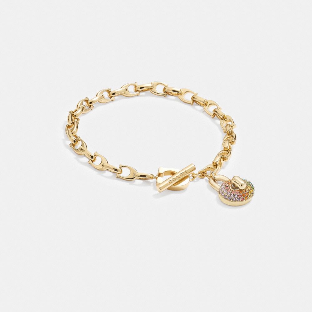 Pavé Turnlock Signature Chain Bracelet