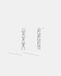 COACH®,PAVÉ SIGNATURE DROP EARRINGS,Brass,Silver & Clear,Front View