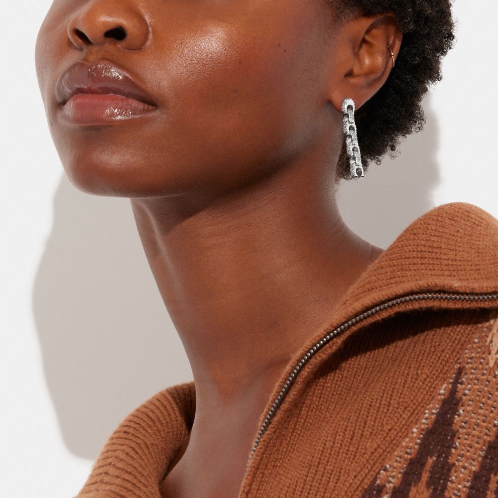 Pavé Signature Drop Earrings