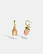 COACH®,SIGNATURE CUP MISMATCH EARRINGS,Plated Brass,Pink/Gold,Front View