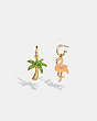 COACH®,TROPICAL MISMATCH EARRINGS,Plated Brass,Mini,Gold/Multi,Front View
