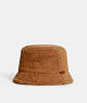 COACH®,SHERPA BUCKET HAT WITH SIGNATURE JACQUARD LINING,cotton,Caramel,Front View