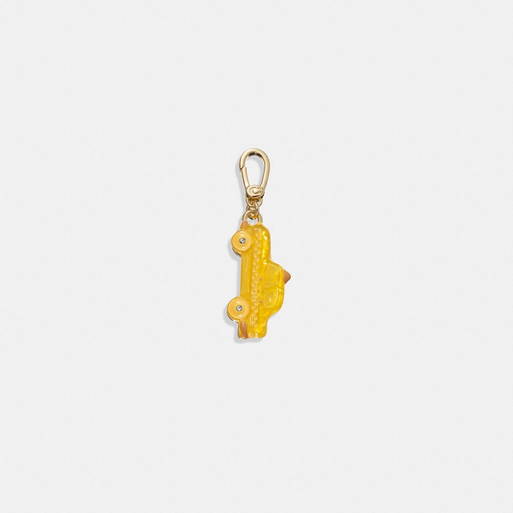 COACH®,TAXI CHARM,Gold/Yellow,Front View