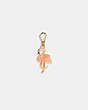 COACH®,FLAMINGO CHARM,Plated Brass,Pink/Gold,Front View