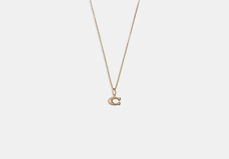 COACH®,STARTER CHARM NECKLACE,Plated Brass,Gold,Front View