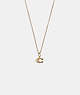 COACH®,STARTER CHARM NECKLACE,Plated Brass,Gold,Front View