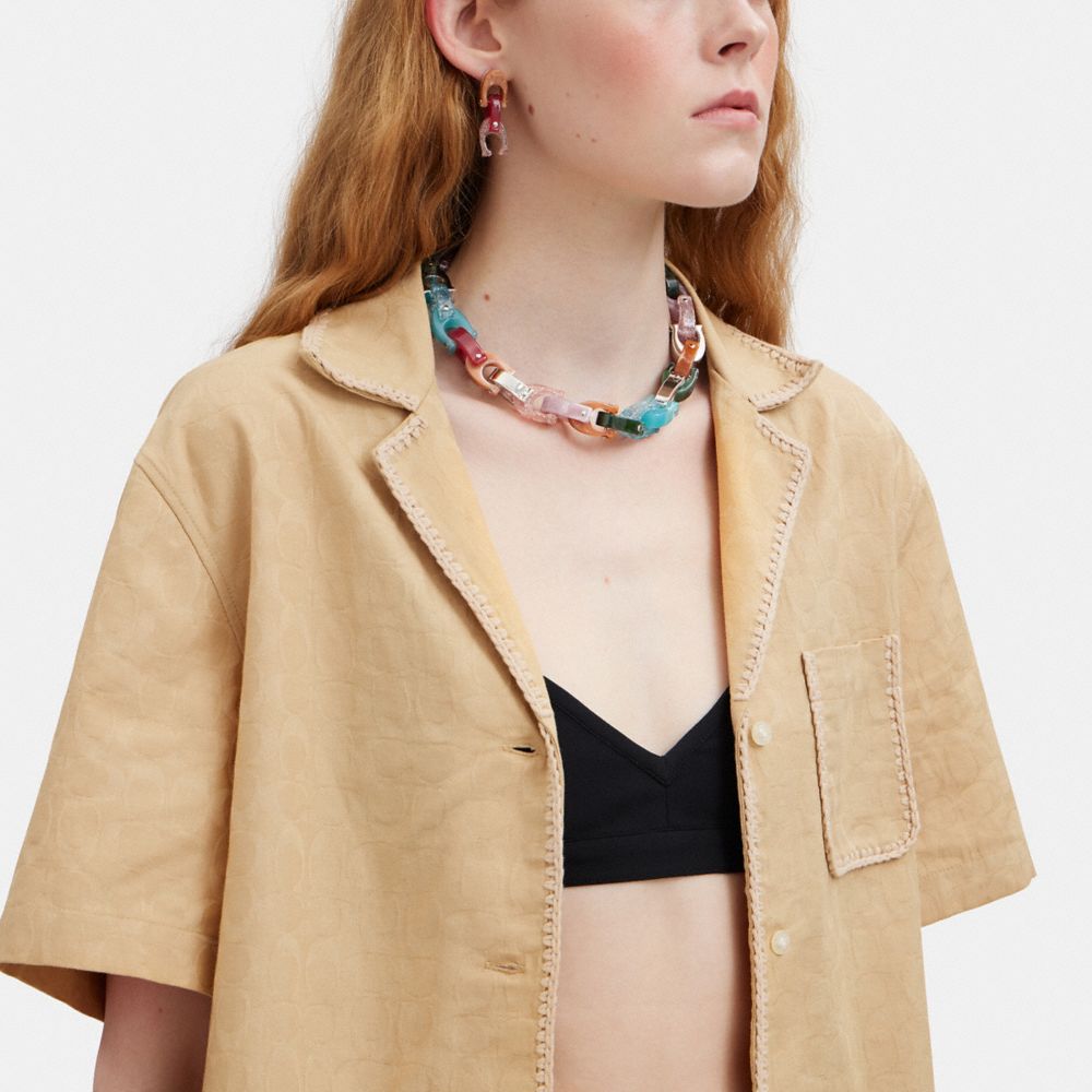 COACH®,チャンキー シグネチャー リンク ネックレス,ネックレス,