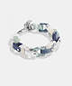 COACH®,CHUNKY SIGNATURE LINK BRACELET,Brass,Silver/Blue Multi,Front View
