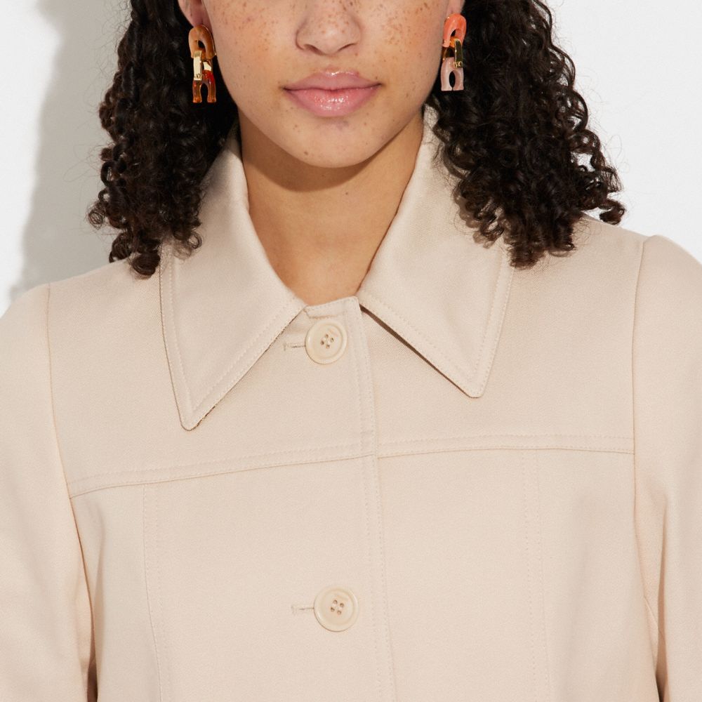 COACH®,Chunky Signature Link Drop Earrings,Dangle Earring,Resin,Logo,Brass,Titanium,Multi Color,Detail View