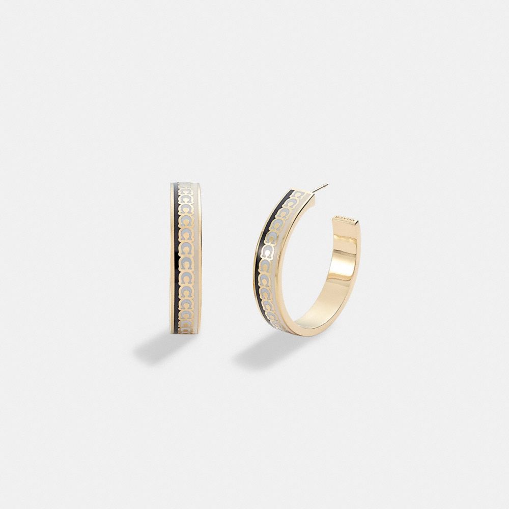 Pendientes Grandes de Aro con Esmalte Signature
