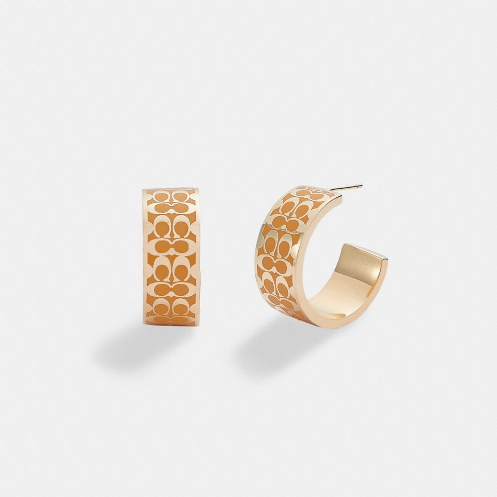 Coach Outlet Signature Enamel Huggie Earrings