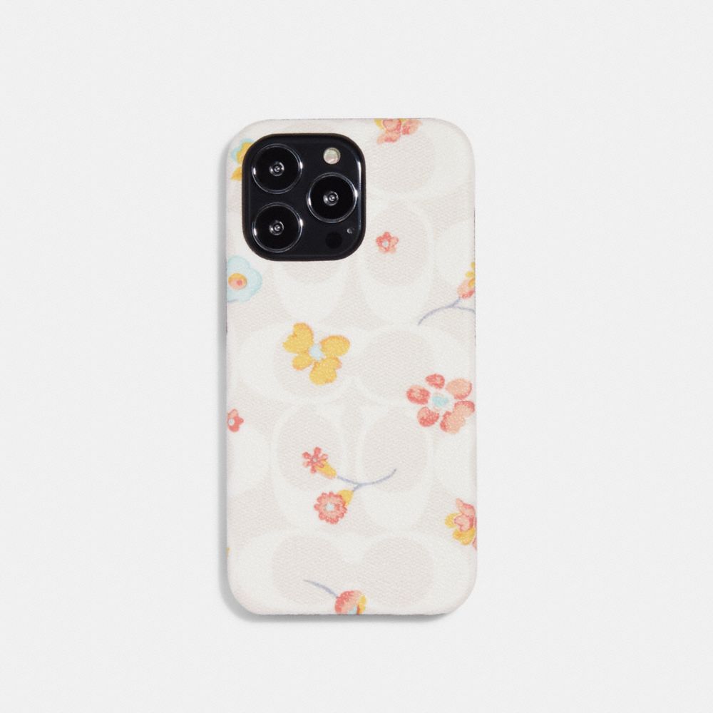 Coque pour iPhone 13 Pro en toile exclusive à imprimé floral mystique