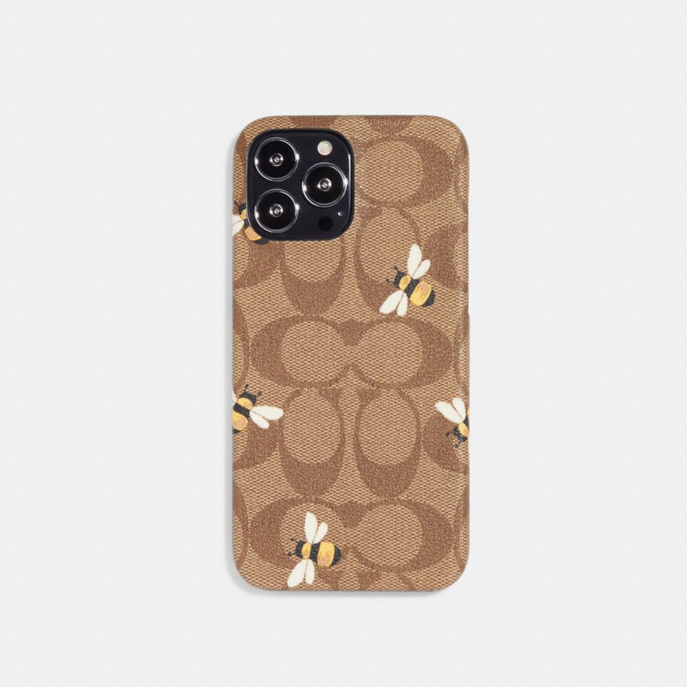 COACH Iphone 13 Pro Max Case In Signature Canvas With Bee Print