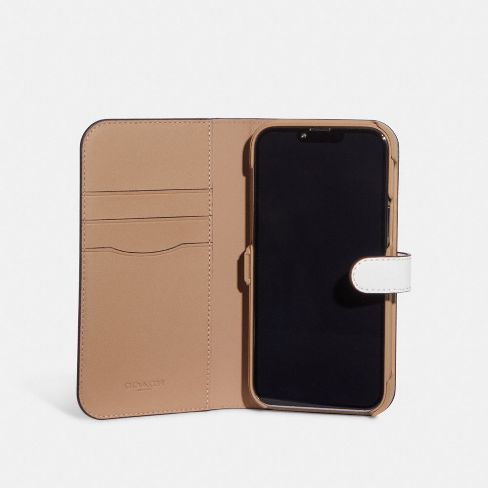 COACH® Outlet  Iphone 12 Folio In Signature Canvas