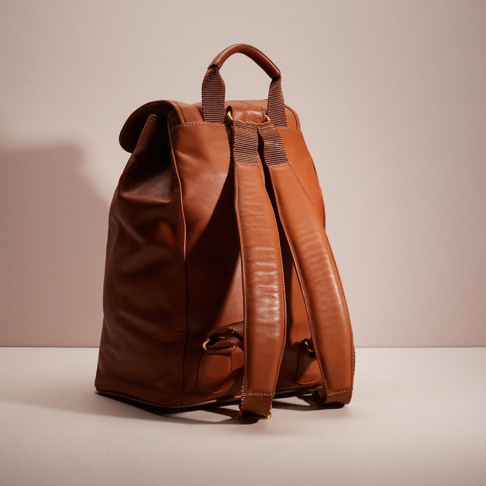 COACH®,VINTAGE BACKPACK,Smooth Leather,X-Large,Tan,Angle View