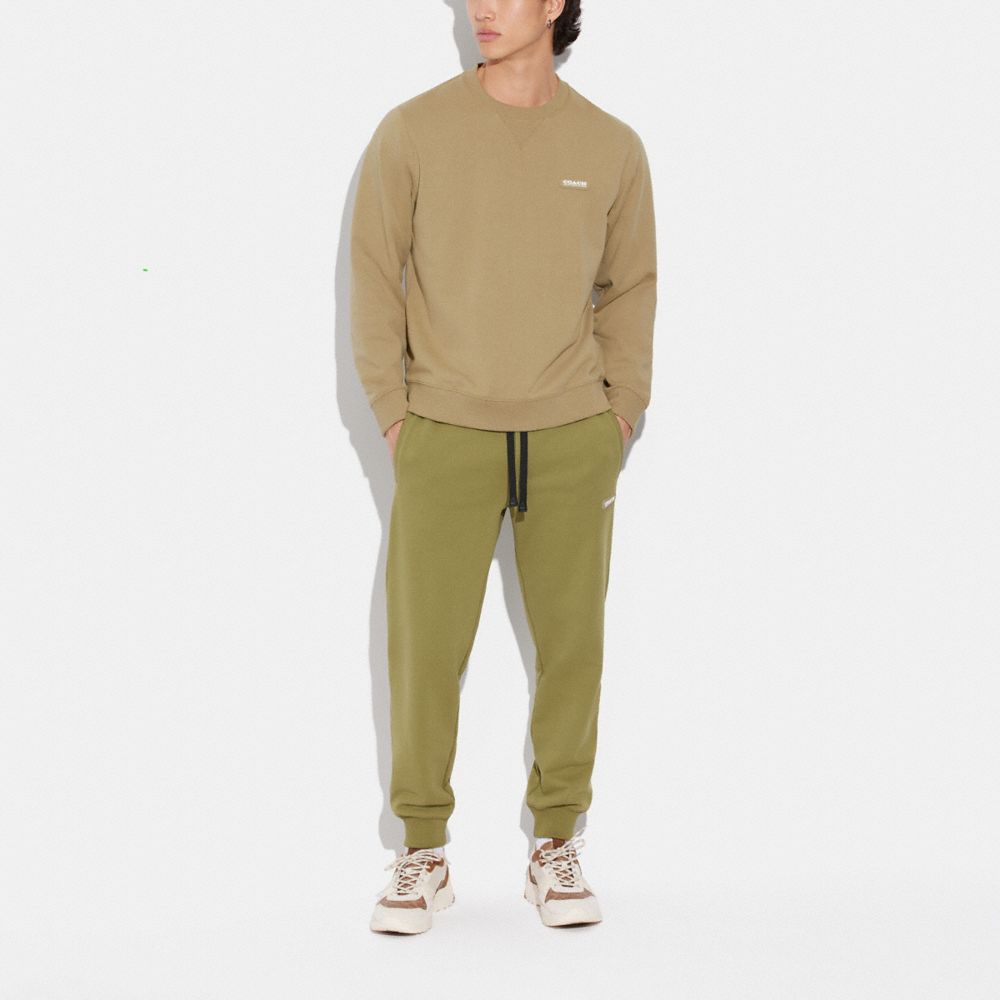 COACH®,ESSENTIAL CREWNECK,Olive,Scale View