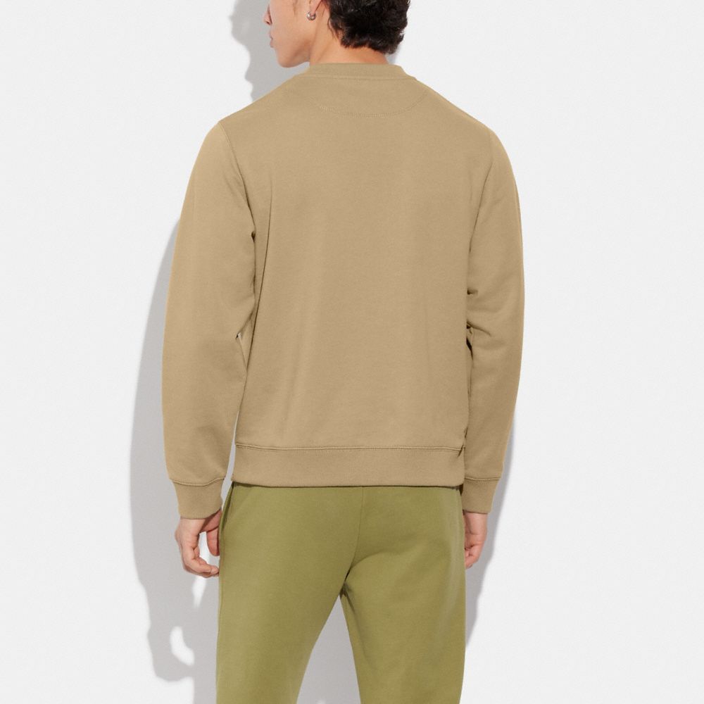 COACH®,ESSENTIAL CREWNECK,Olive,Scale View