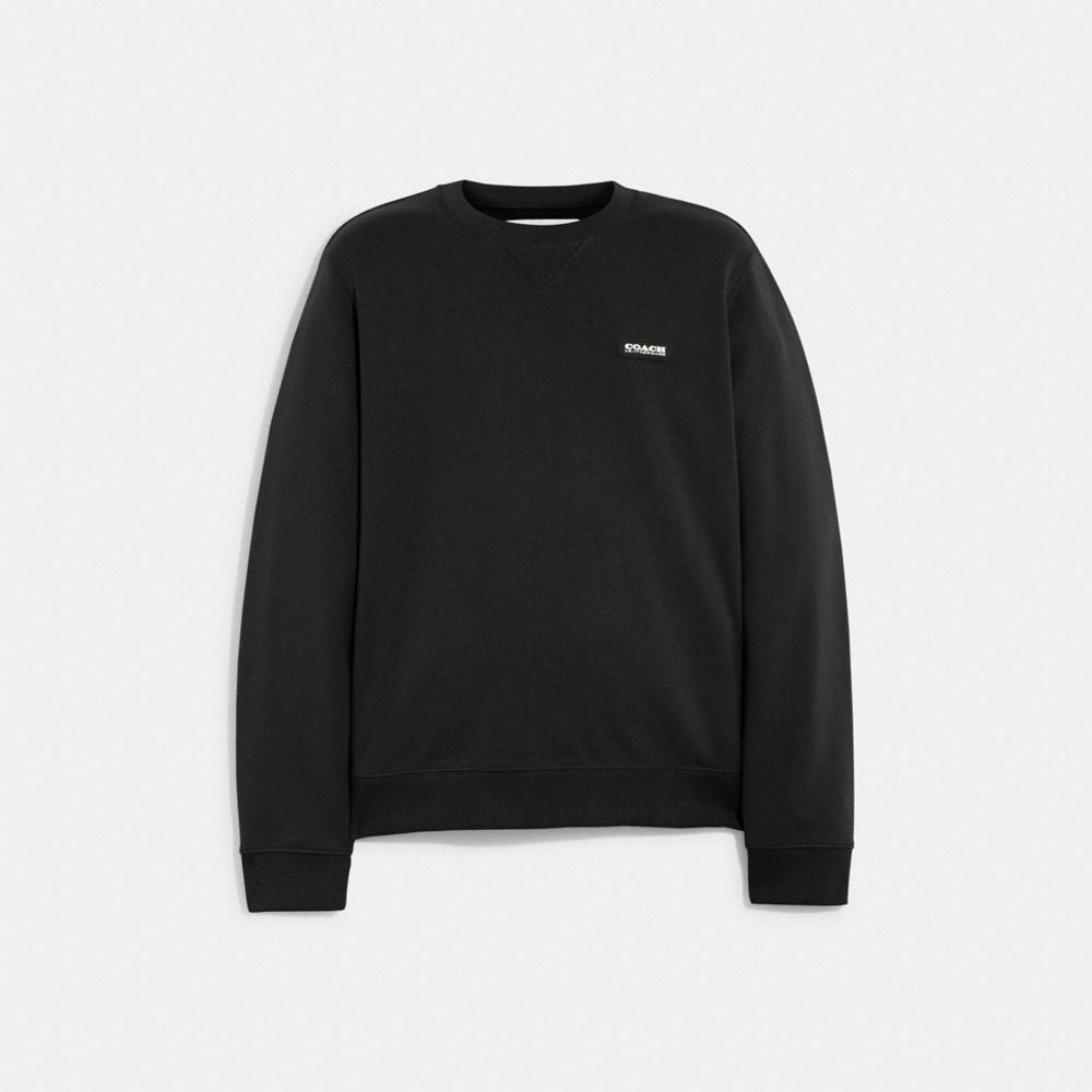 COACH®,ESSENTIAL CREWNECK,Solid Black,Front View image number 0