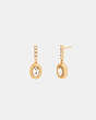 COACH®,CRYSTAL DROP EARRINGS,Plated Brass,Gold/Crystal,Front View