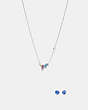 Pave Rexy Pendant Necklace And Stud Earrings Set