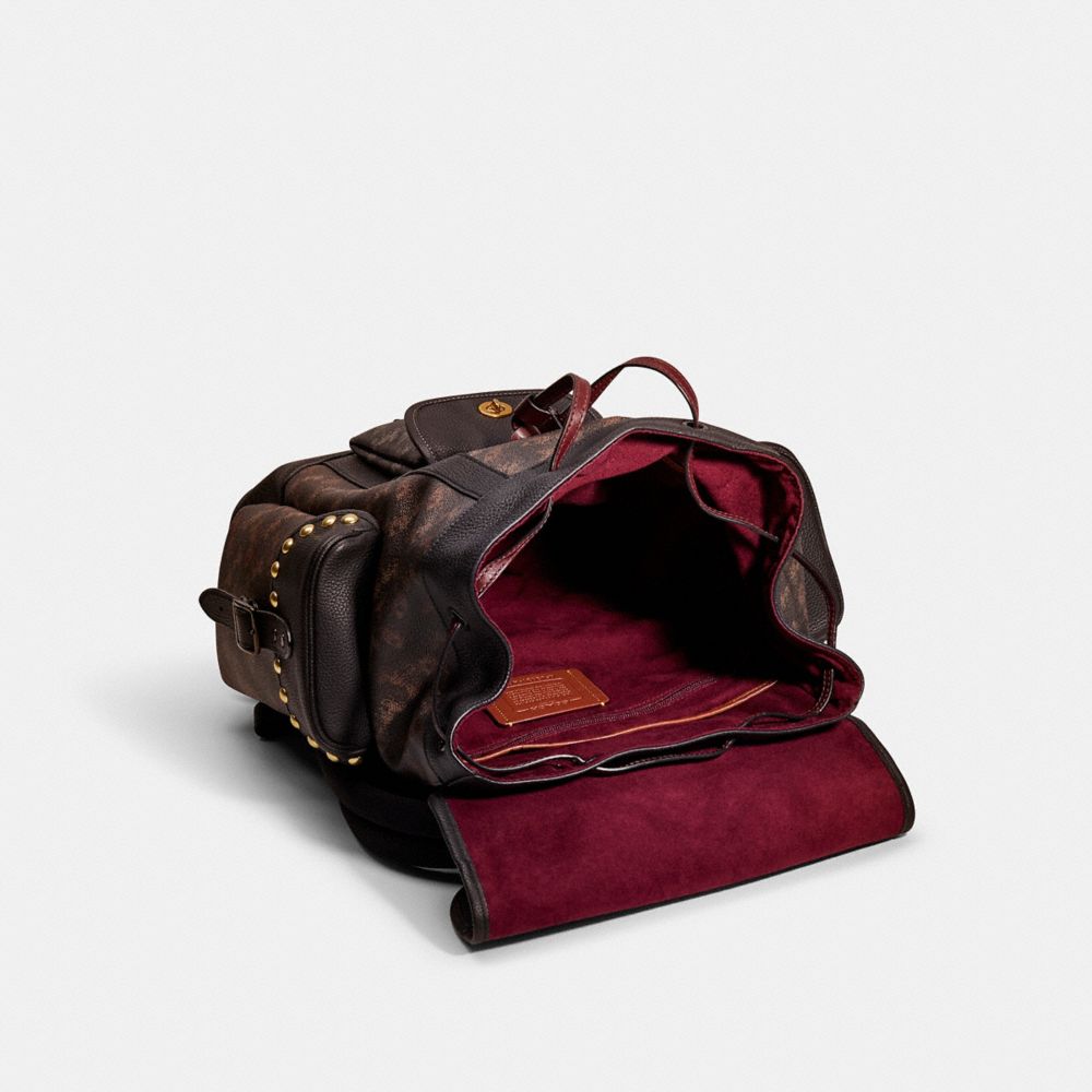COACH®,Upcrafted Hitch Backpack With Horse And Carriage Print,,Inside View,Top View