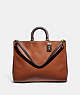 COACH®,ROGUE 39 IN COLORBLOCK,Pebble Leather,X-Large,Brass/1941 Saddle Multi,Front View