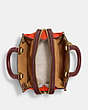 COACH®,ROGUE 17 IN COLORBLOCK,Pebble Leather,Mini,Brass/Red Orange Multi,Inside View,Top View
