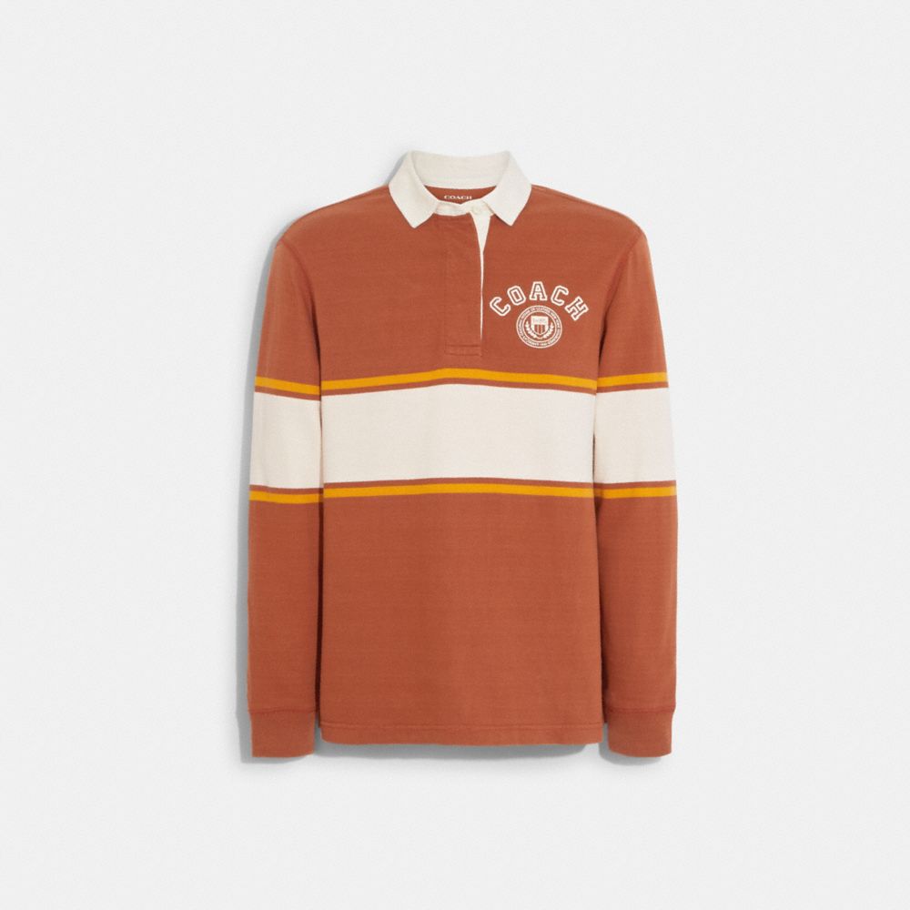 COACH®,VARSITY RUGBY SHIRT,Sunset,Front View