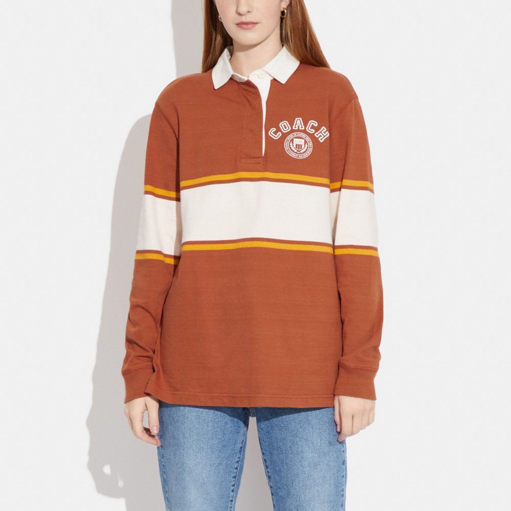 COACH®,VARSITY RUGBY SHIRT,Sunset,Scale View