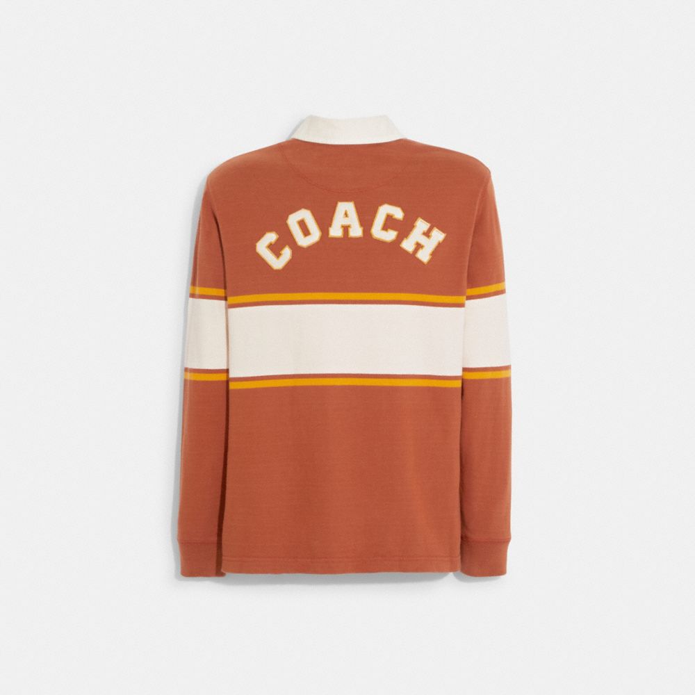 COACH®,VARSITY RUGBY SHIRT,Sunset,Back View