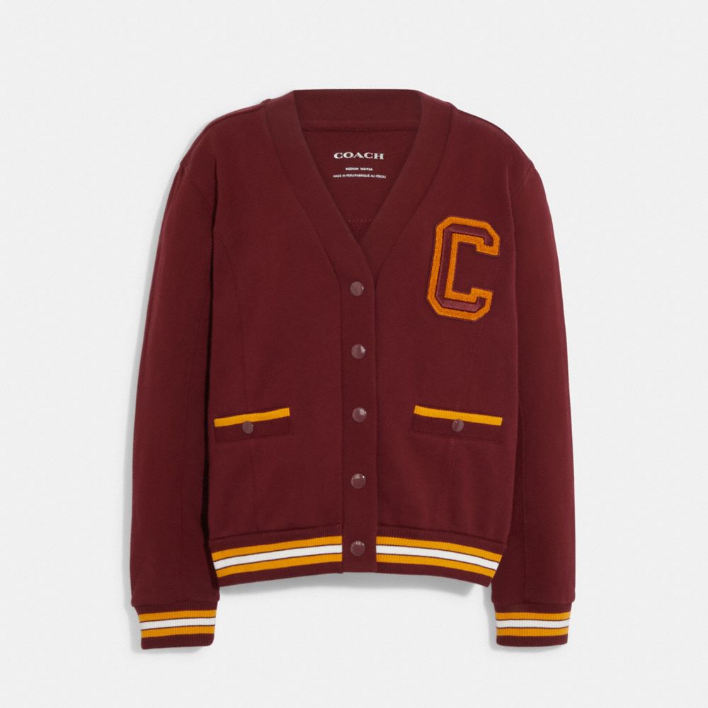 Cotton letterman clearance cardigan