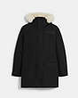 COACH®,3-IN-1 SHEARLING PARKA,Black,Front View