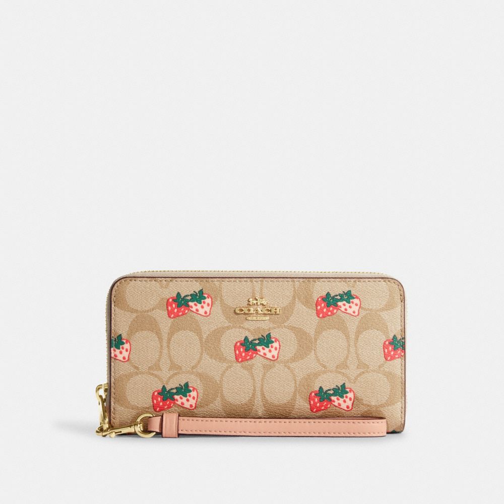 Coach Outlet Mini Wallet On A Chain With Strawberry Print