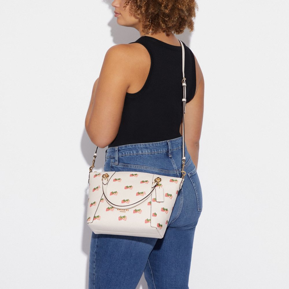 Kacey Satchel Bag With Strawberry Print