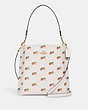 COACH®,MOLLIE BUCKET BAG WITH STRAWBERRY PRINT,Medium,Gold/Chalk Multi,Front View