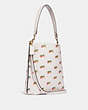 COACH®,MOLLIE BUCKET BAG WITH STRAWBERRY PRINT,Medium,Gold/Chalk Multi,Angle View