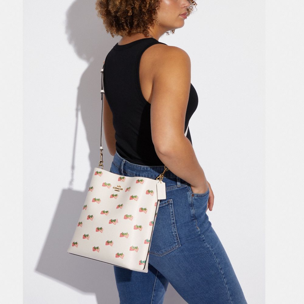 Mollie Bucket Bag With Strawberry Print