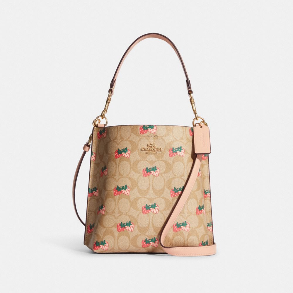 COACH®  Mollie Bucket Bag 22 In Signature Canvas With Strawberry Print